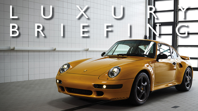 luxury briefing Golden Yellow Porsche