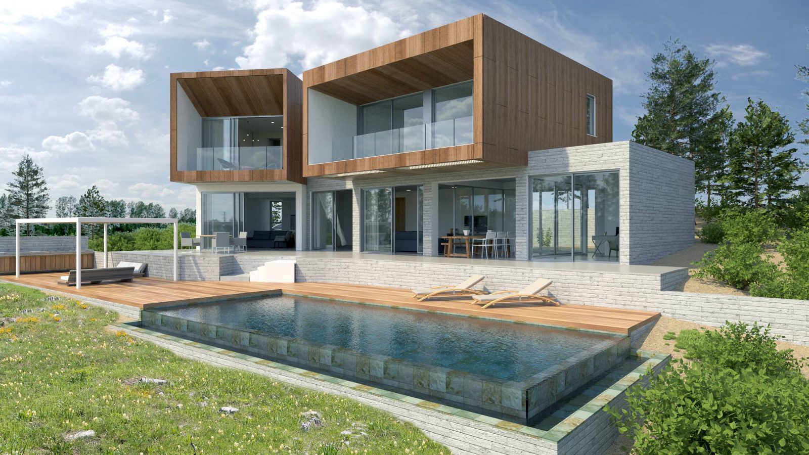 Large modern summer house, with swimming pool 