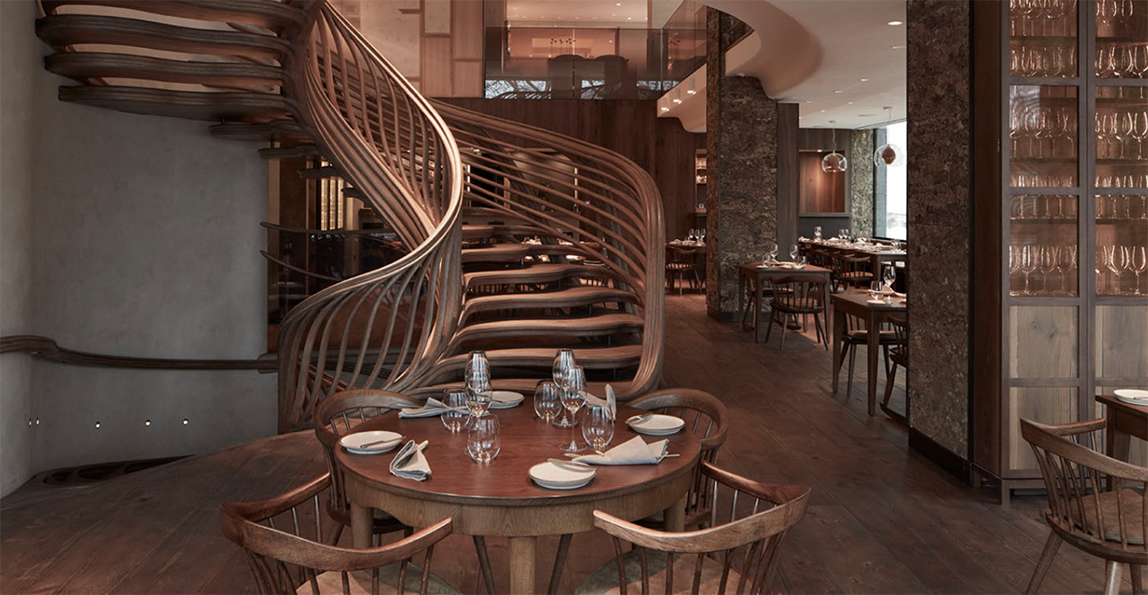 The Hide restaurant in wooden finishes, this is the luxury briefing 