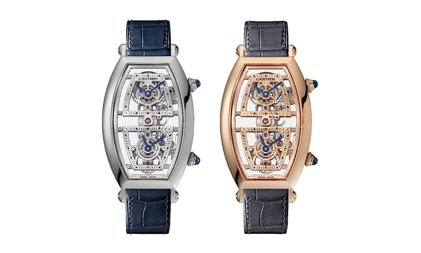 Cartier Tonneau Wristwatch and Skeleton Dual Time Zone Tonneau models 1